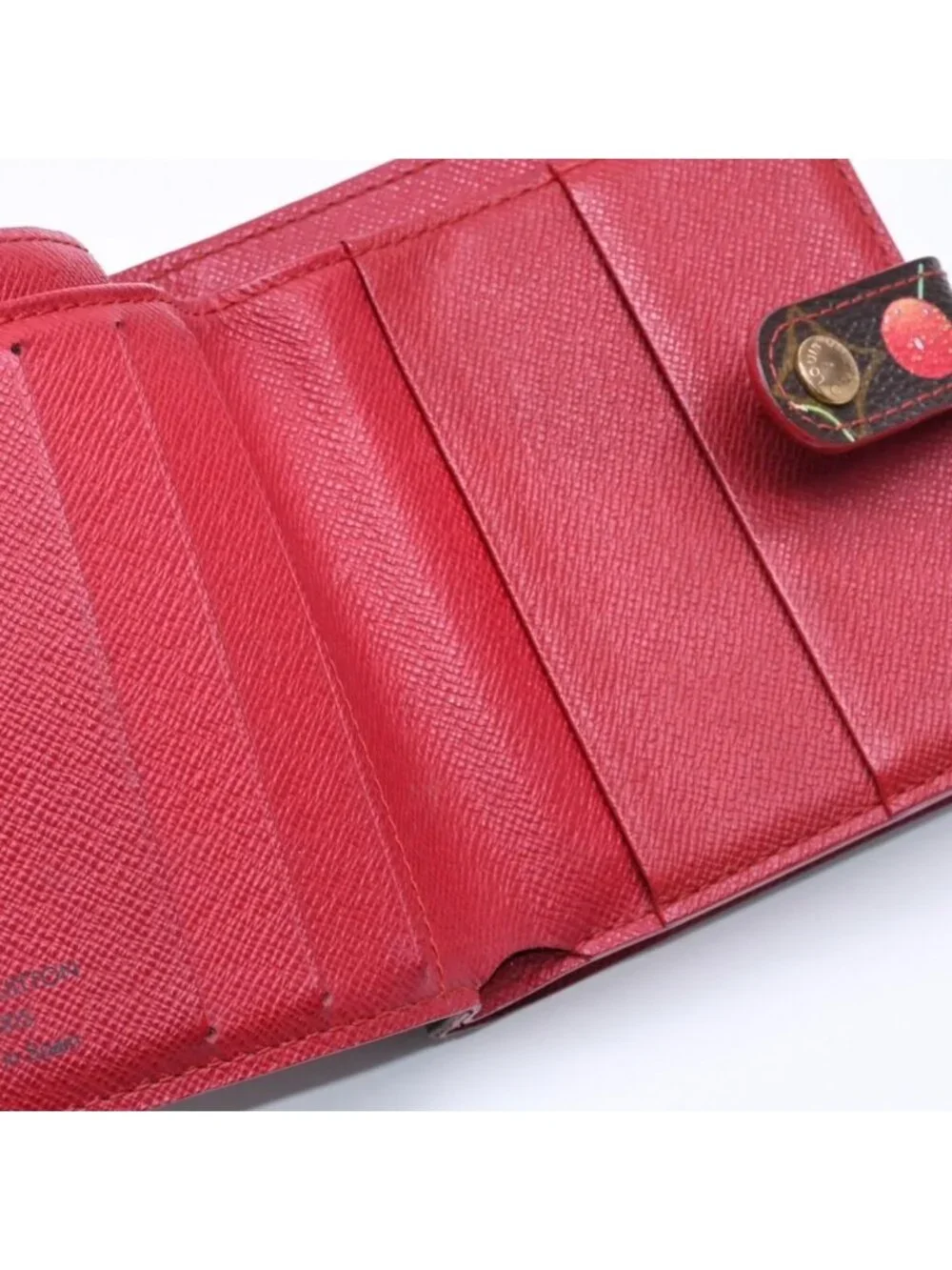 Louis Vuitton Monogram Cherry Compact Zip Bifold Wallet Takashi Murakami Brown